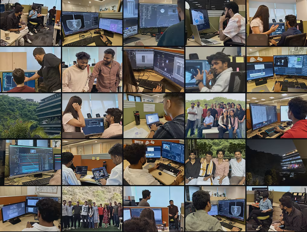Creative studio team working on VFX, 3D animation, and digital production projects